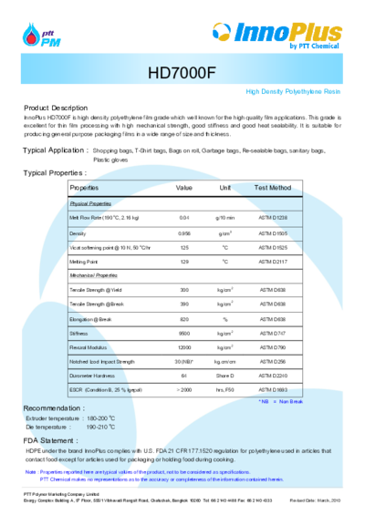 Hdpe Film 7000F